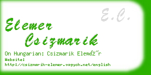 elemer csizmarik business card